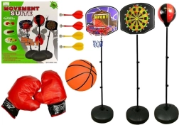 Children’s 3-in-1 sports set – basketball, boxing and magnetic darts