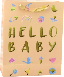 Gift Bag for Baby Hello Baby Peach
