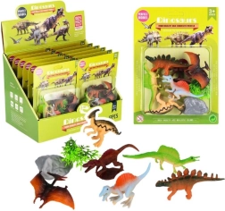 Dinozauru komplekts – gumijas figūriņas bērniem no 3 gadu vecuma, modeļu un krāsu mikss