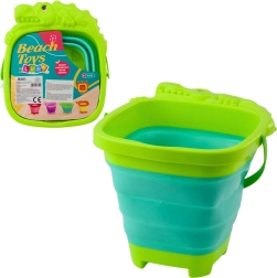 Salokāms silikona spainītis – krokodils, zaļš pludmales