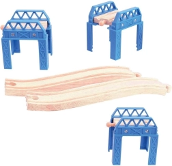 Koka tilta konstrukcija vilcieniņu sliedēm Bigjigs Rail