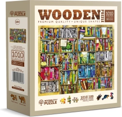 Wooden Puzzle Bookshelf with Books 1010 pieces