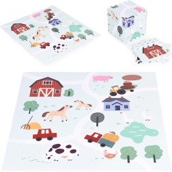 Liels putu paklājiņš ferma 90,5 × 90,5 cm, 21 daļas ECOTOYS