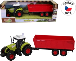 Traktors ar piekabi ar gaismu un skaņu