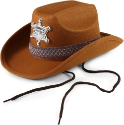 Brown Cowboy Sheriff Hat for Children