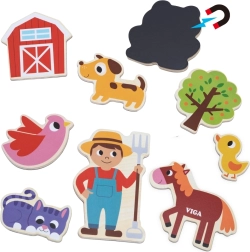 VIGA magnētiskie lauku draugi – 20 koka magnētu komplekts