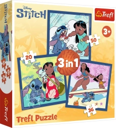 PUZLES 3 vienā – ČAS SE STITCHEM LILO & STITCH no Trefl