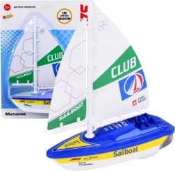 Battery-Powered Sailboat with Turbine Drive Blue