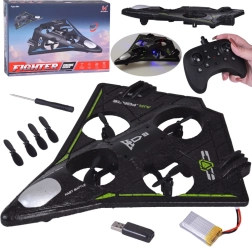 RC drons ar propelleru aizsargiem un LED efektiem, triks 360°