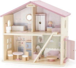 Viga PolarB liela koka leļļu māja, 17 detaļas