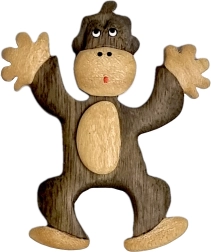 Koka magnētiņš uz ledusskapja – pērtiķis 2Kids Toys