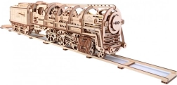 Mehāniskā koka puzle UGEARS – Tvaika lokomotīve ar tenderi