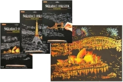 ARTLOVER skrāpējamu attēlu komplekts zeltains – nakts skats uz Sidnejas operu