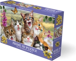 3D puzle Smejoši kaķēni, 100 detaļas