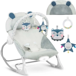 RICOKIDS vibrējošs bērnu guļamkrēsliņš–šūpuļkrēsliņš – pelēks
