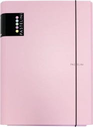3-flap laminated folder with elastic band Pastelini – Pink