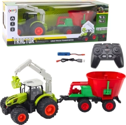 RC traktors ar sējmašīnu un rotējošu satvērēju 2.4 GHz