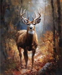 Diamond Painting Deer in the Forest 30 × 40 cm