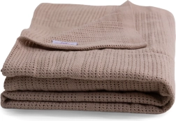 BabyMatex knitted cotton blanket Sisi white 75 × 100 cm – Beige