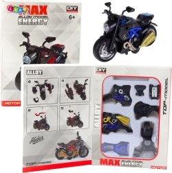 Metal motorcycle to assemble 1:14 – blue DIY model