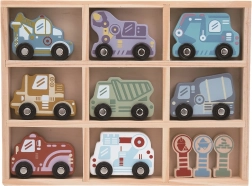 Koka automašīnīšu komplekts ar plauktiņu 2Kids Toys