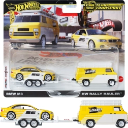 Hot Wheels Premium Team Transport Rally Hauler ar BMW M3 E46 1:64