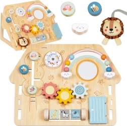 Koka manipulatīvā tāfele mājiņas formā bērniem