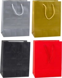 Gift bag with textured square pattern 23 × 18 × 10 cm