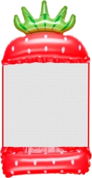 Uzpūšams ūdens šūpuļtīkls zemeņu formā