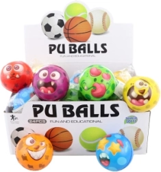 Porolona bumbiņa ar sejiņām 7 cm