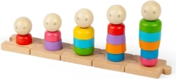 Varavīksnes uzveramā koka ģimene BIGJIGS TOYS