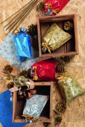 Celofāna maisiņš ar sniegpārsliņas motīvu 20x32 cm