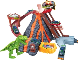 Autotrase ar vulkānu un krāsu mainošu auto