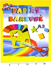Krāsainie papīri A3 180 g/m², 10 loksnes