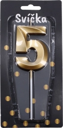 Ballītes svece numurs 5 zeltaina