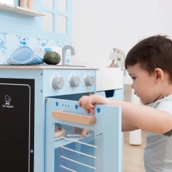 Wooden play kitchen for kids – light blue