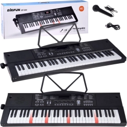 Elektroniskā taustiņinstrumenta klaviatūra ar 61 taustiņu, apgaismojumu un mikrofonu