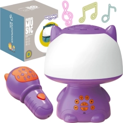 Woopie daudzfunkcionāla RGB lampiņa ar Bluetooth skaļruni un karaoke, violeta