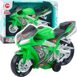 Racing motorcycle toy green with lights and sounds