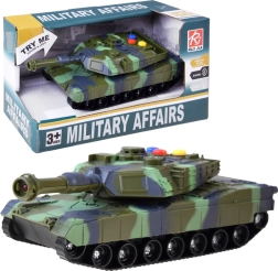 Militārais tanks ar gaismas un skaņas efektiem