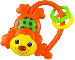 Bērnu grabulītis ar skaņu Baby Mix pērtiķītis oranžs