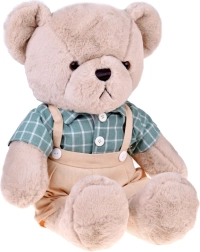 Pūkains lācītis Franeks 58 cm zaļā vintage kreklā