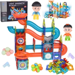 Magnētiskie 3D gaismas kluči – liela lodīšu trase, 142 detaļas