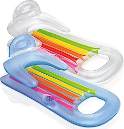 Uzpūšams peldošs atpūtas matracis ar atzveltni un dzēriena turētāju INTEX