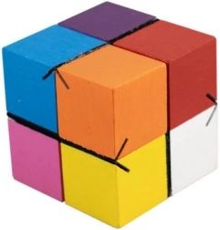 Koka antistresa bezgalīgais kubs 5 cm