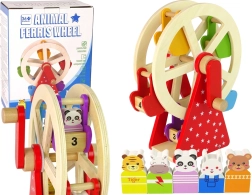 Koka rotējošs panorāmas rats ar dzīvnieciņiem