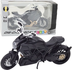 Metal sports motorcycle 1:12 with lights and sounds – black with gold accents
