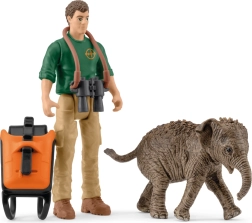 Schleich Pocket Set – pētnieks ekspedīcijā ar Indijas ziloņa mazuli