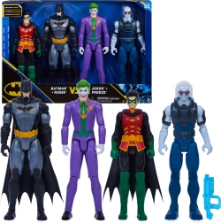 Batman DC komplekts ar 4 darbības figūrām: Betmens, Robins, Džokers un Mr. Frīzs 30 cm