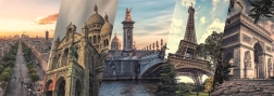 Panorāmas puzle Parīze kolāža 2000 gabali DINO
